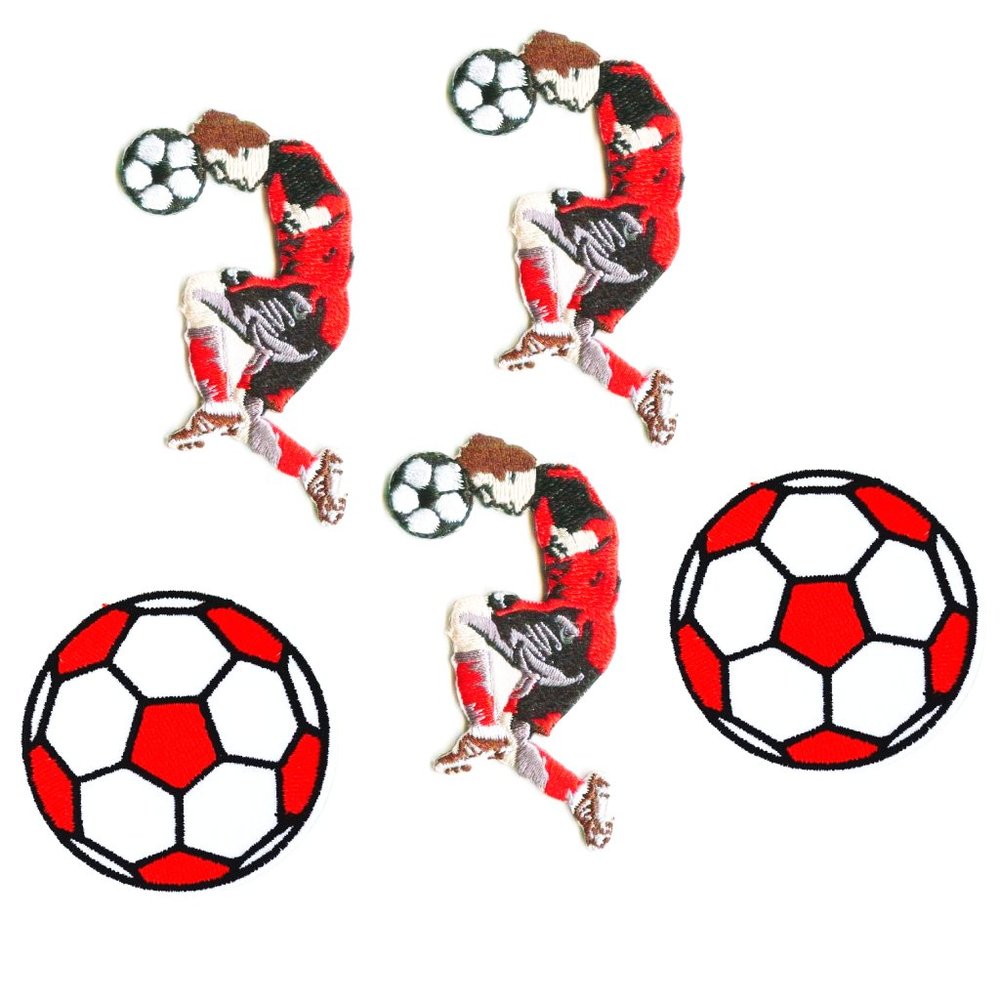 NEW 5-PACK SOCCER RUGBY FOOTBALL PATCHES IRON ON